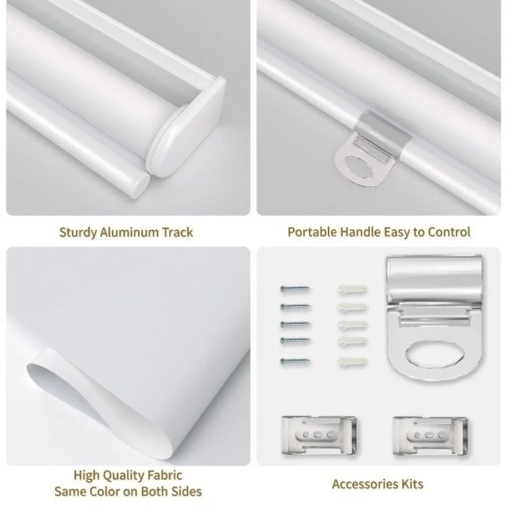 MYshade Blackout Cordless Roller Shade Room Darkening Window Blind White 34x72